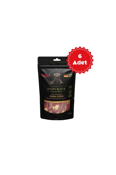 Reflex Snackies Natural Patatesli Ördek Göğsü Tahılsız Köpek Ödül Maması 170gr x 6 Adet