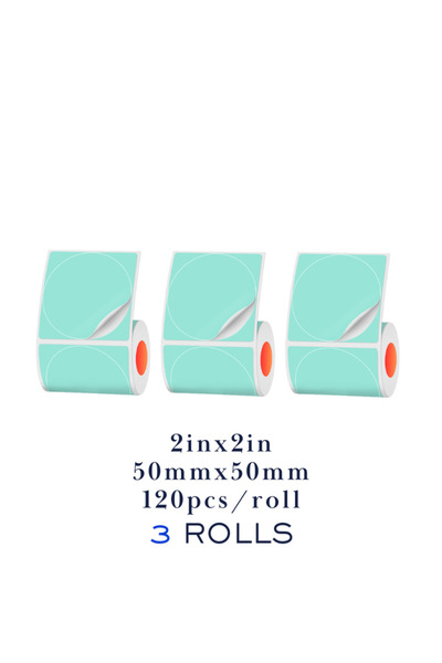 Choice green 3 rolls SINMARK 50mm Round Color Thermal Label Paper Circle Wate...