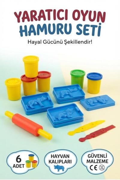 Tıfıl Toys 3D Orman Hayvanları 6 Renk Oyun Hamuru ve Hayvan Kalıpları 21 Parç...