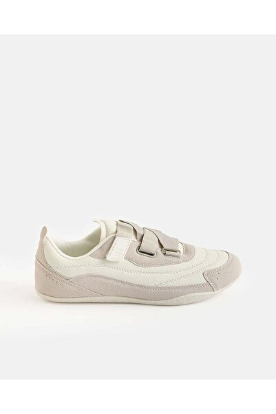 REDTAG Baby Beige Textured Velcro Sneakers