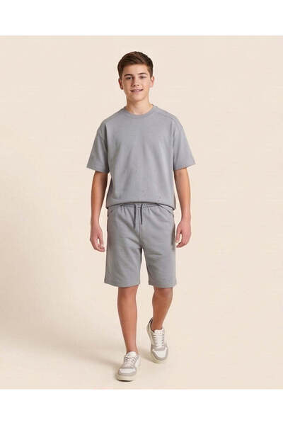 REDTAG Senior Boys Pale Blue Plain Casual Set