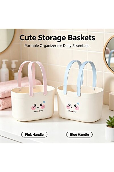 Generic Brand Portable Cosmetic Storage Basket,Cute Makeup Storage Basket wit...