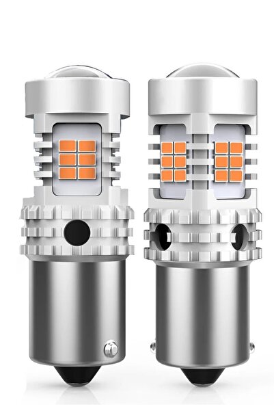 AUXITO Комплект от 2 Auxito ®   P21W 1156 BA15s LED автомобилни крушки, оранж...