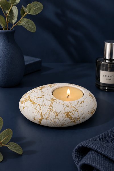betonmall El Yapımı Tealight Beton Mumluk