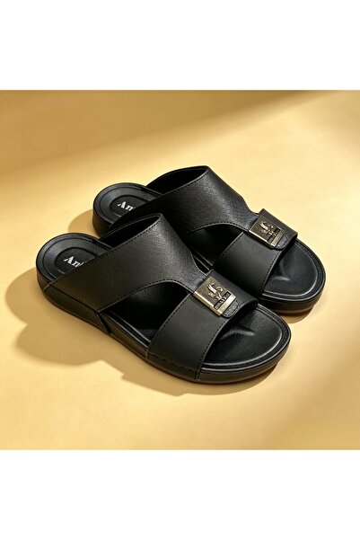 Rifaan Market Men's Amity Leather Slide Sandals, Thick 4cm Platform Sole, Non...