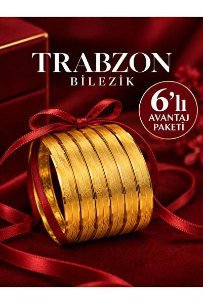 Topaloğlu 8 Ayar 6 Adet Trabzon Şarnel Bilezik Hediyelik Set