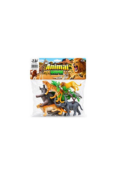 alwan Educational Wild Animal Set for Children with Trees and Accessories