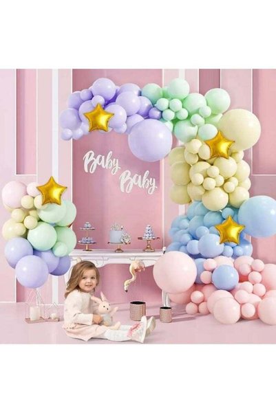 Generic Pastel Balloons 145 psc Macaron Rainbow Balloons Different Sizes 5 10...