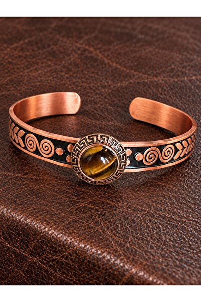 Rupen Kraft Women's copper bangle bracelet - handcrafted pure copper round ti...