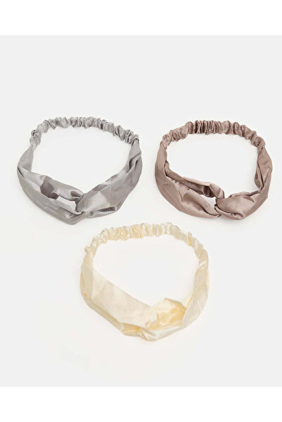 REDTAG Women Assorted 3-Piece Satin Scrunchie Set