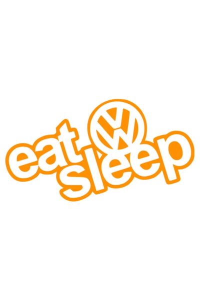 OEM Autocolant auto "Eat sleep vw", model 1, 10cm, Portocaliu