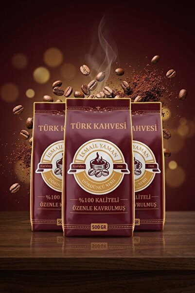 İsmail Yaman Orta Kavrulmuş Türk Kahvesi 3 x 500 Gr Üçlü Paket Kuruluş 1908