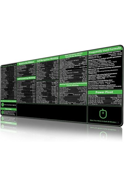 GENERAL ProbTis Excel Shortcuts Mousepad, Upgraded Pro Version, Extended Offi...
