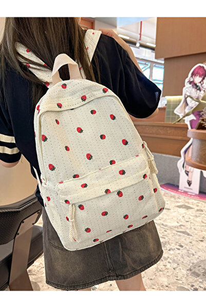 Take Two By Styli Strawberry Corduroy Backpack