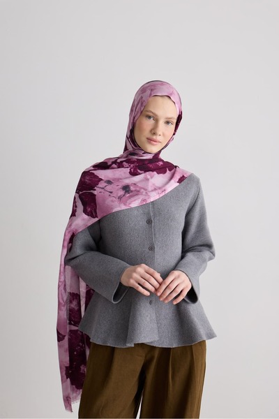 Modakaşmir Antique Rose Pattern Nua Viscose Shawl