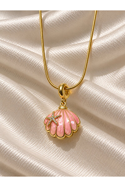 Rumeys 🐚 Pembe Deniz Kabuğu Kolye