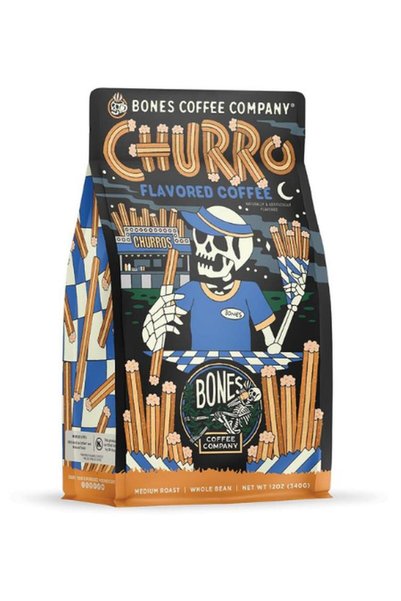 Bones Coffee Company Churro Flavored Coffee, Medium Roast, Whole Bean 340g