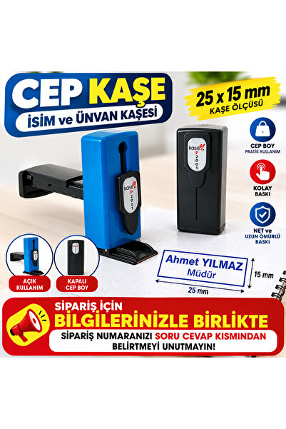 tasarigo Kaşem Kişiye Özel Cep Kaşesi Meslek Ünvan Firma İsim Kaşesi