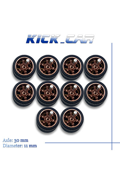Choice عجلات TOY708-B بمقياس 1/64 مع إطارات مطاطية سوداء ثابتة وستة أذرع لتعد...
