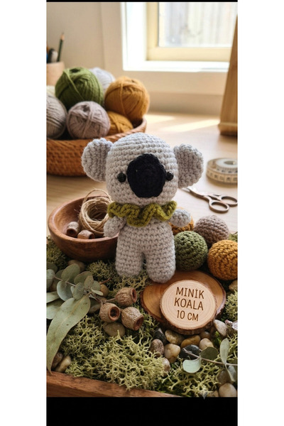 Amigurumi Minik Koala – El Yapımı Örgü Figür (10 cm)