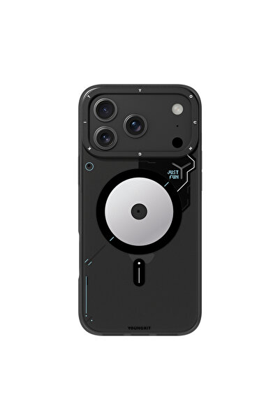 Youngkit iPhone 18 Pro Uyumlu Kılıf M-safe Şarj Özellikli Disk Desenli Disc B...