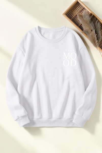 uyguntarz Unisex Good Mood Printed Crew Neck Sweatshirt