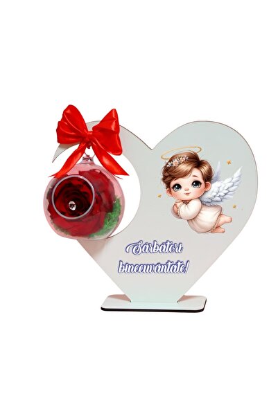 OEM Decoratiune cu licheni si trandafir criogenat rosu, Craciun, Lemn, 20×19 ...