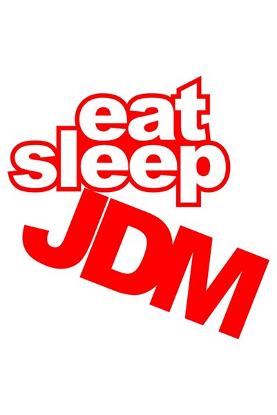 OEM Autocolant auto  "Eat sleep jdm ", 15cm, Roșu