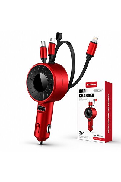 SMART GADGETS C&A Γρήγορος Φορτιστής Αυτοκινήτου για Τηλέφωνο, 3 σε 1, με Ανα...
