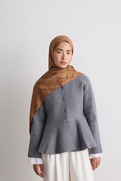 Modakaşmir Crystal Pattern Silky Jacquard Shawl