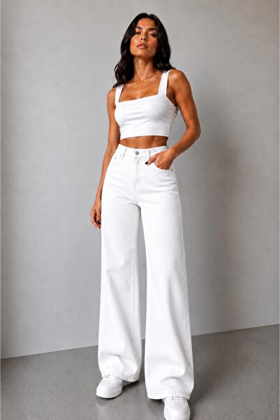 Echo&Ember Women's Palazzo High Waist Wide Leg Jeans