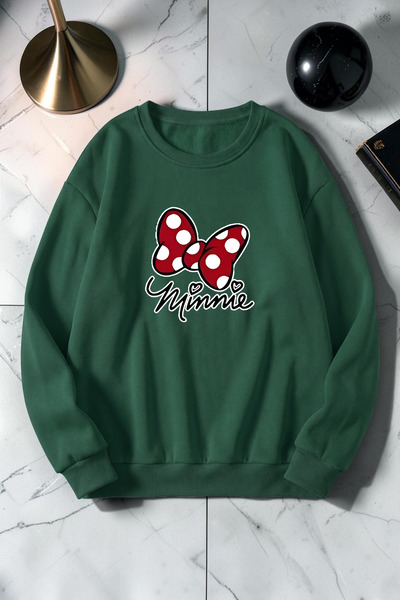 uyguntarz Hanorac unisex cu imprimeu Minnie, cu guler rotund