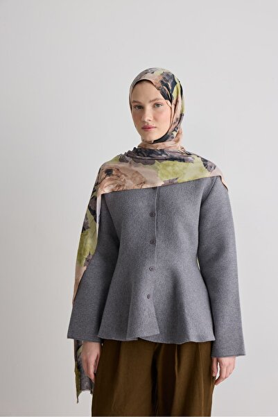 Modakaşmir Antique Rose Pattern Nua Viscose Shawl