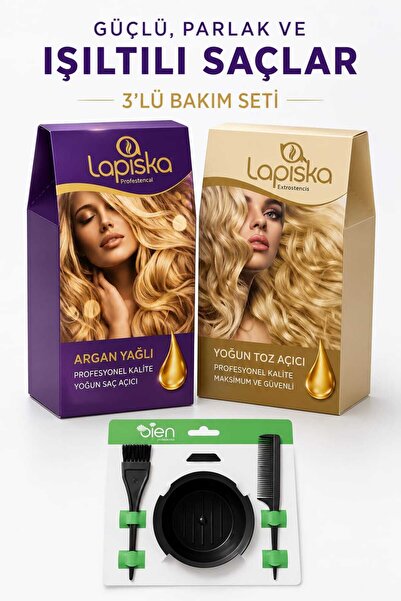 Lapiska Professional Saç Açıcı + Bien Professional 3’lü Saç Boyama Seti – Argan Yağlı ve Yoğun Toz Açıcı 3'LÜ SET
