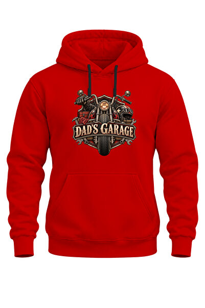 WİDİ Unisex Dad’S Garage Motorcycle Printed Hooded Sweatshirt – Vintage Biker...