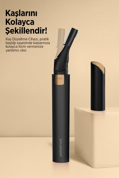 Polosmart PSC119 Şarjlı Kaş Düzeltme Cihazı 3W Type-C 45 dk Kullanım Kaş Tıraş Makinesi Siyah