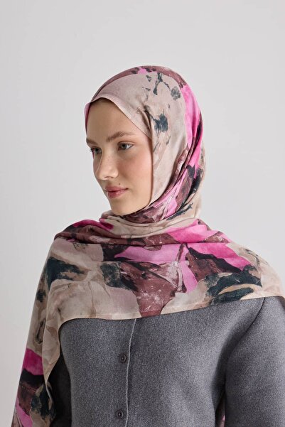 Modakaşmir Antique Rose Pattern Nua Viscose Shawl