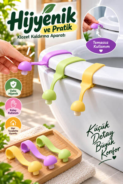 House Bird Mantar Tasarımlı Klozet Kaldırma Aparatı Hijyenik Kapak Tutucu Pra...