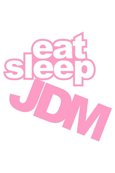 OEM Autocolant auto "Eat sleep jdm", 15cm, Roz