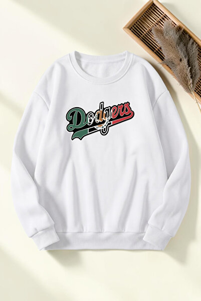 uyguntarz Unisex φούτερ Dodgers με στάμπα και λαιμόκοψη ποδηλάτου