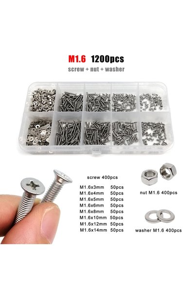 Choice M1.6 1200 قطعة M1.6 M2 M2.5 M3 M4 M5 M6 M8 GB819 304 A2 من الفولاذ الم...