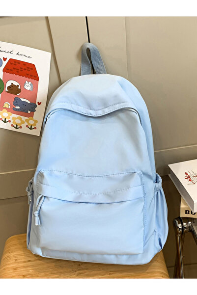 Take Two By Styli Blue Solid Lightweight Backpack