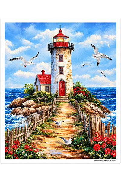 HOBBY MOOD Deniz Feneri 5D Diamond Painting - Elmas Mozaik Tablo Boyama Hobi ...