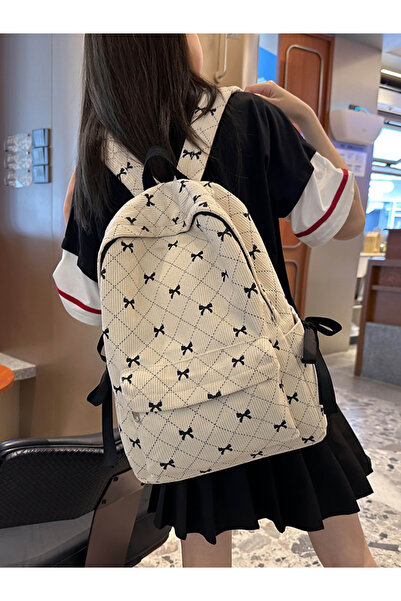 Take Two By Styli White BowKnot Backpack