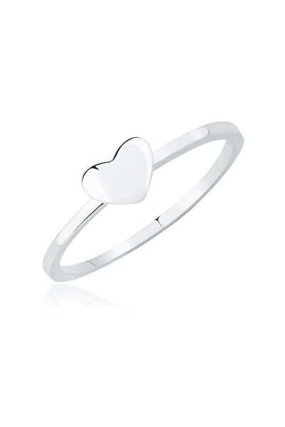 Generic Brand Inel din argint 925 placat cu rodiu cu motiv de inimă