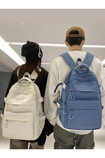 Take Two By Styli Blue Plain Backpack
