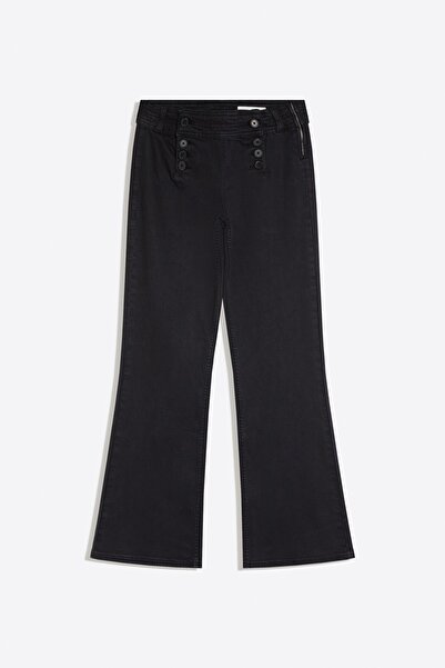 Bershka Düğmeli flare fit pantolon