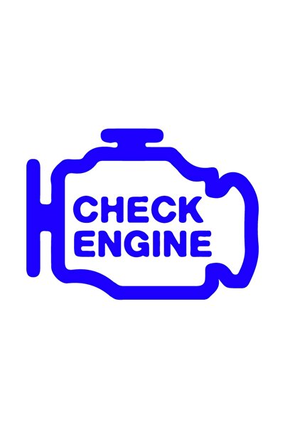 OEM Autocolant auto "Check engine", model 1, 10cm, Albastru