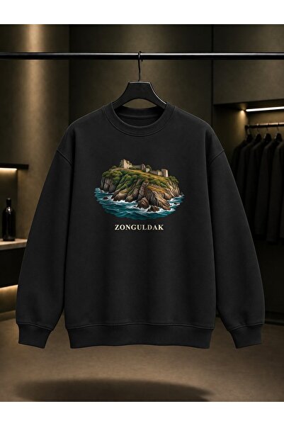 fame-stoned Zonguldak Filyos Castle Printed Unisex 100% Cotton Sweatshirt
