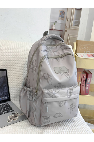 Take Two By Styli Grey Butterfly Print Backpack